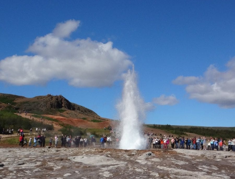 Eruption of Strokkur by Geysir